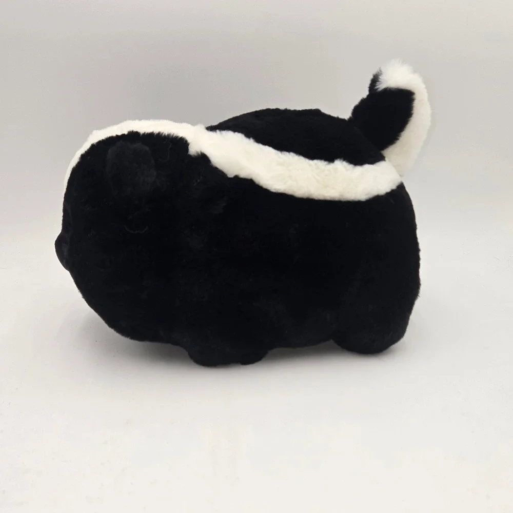 Aurora World Skunk‎ Plush Stuffed Animal Black White Round Spudster Toy